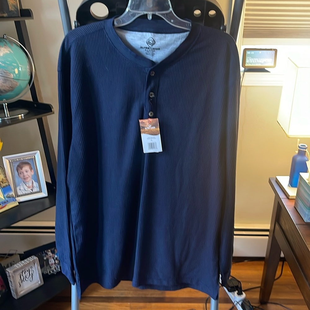 Men’s XL - long sleeve navy blue shirt.